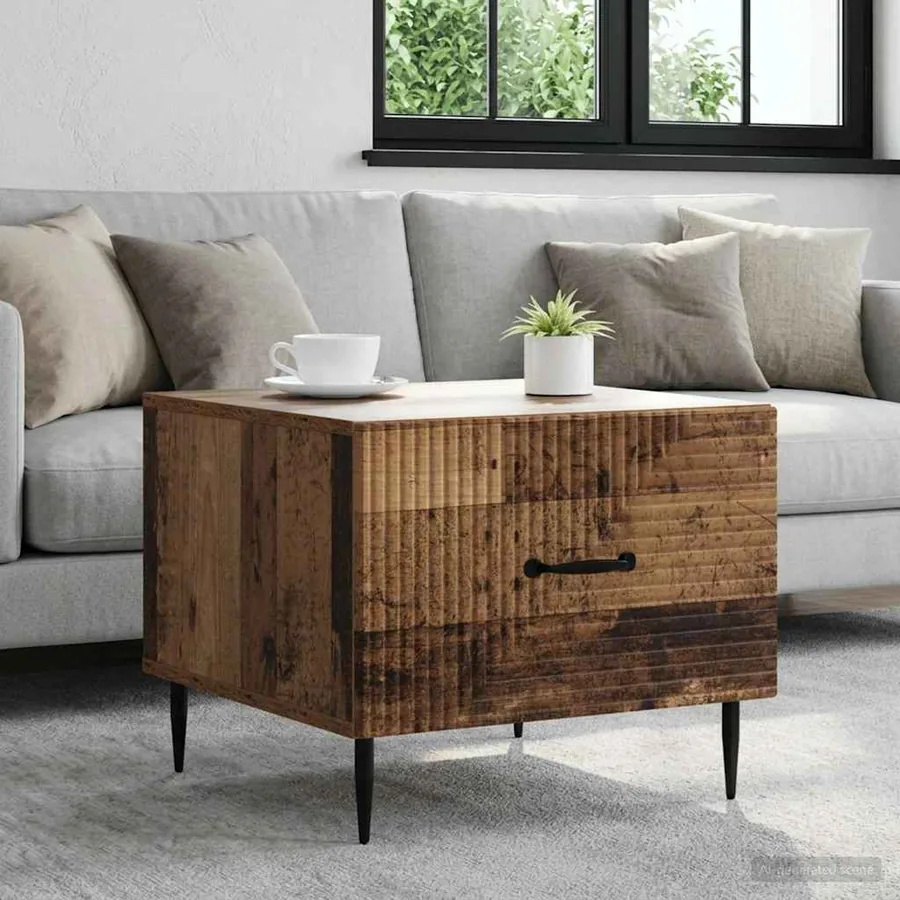 Table basse Bois ancien 49 x 50 x 40 cm Bois d'ingénierie