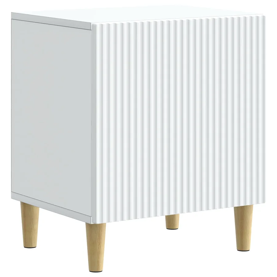 Cabinet de chevet Blanc 43 x 34,5 x 50 cm Bois d'ingénierie - 2
