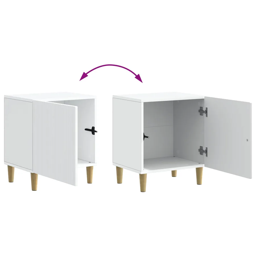 Cabinet de chevet Blanc 43 x 34,5 x 50 cm Bois d'ingénierie - 8