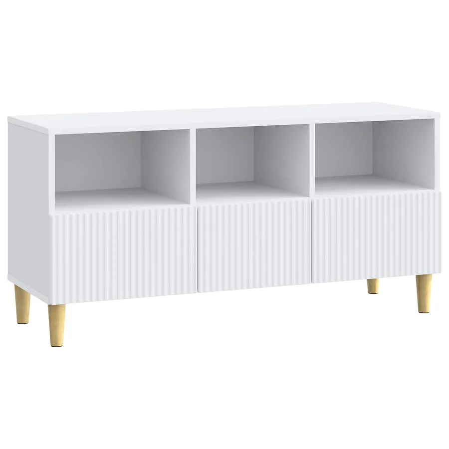 Meuble TV Blanc 102 x 34,5 x 50 cm Bois d'ingénierie - 2