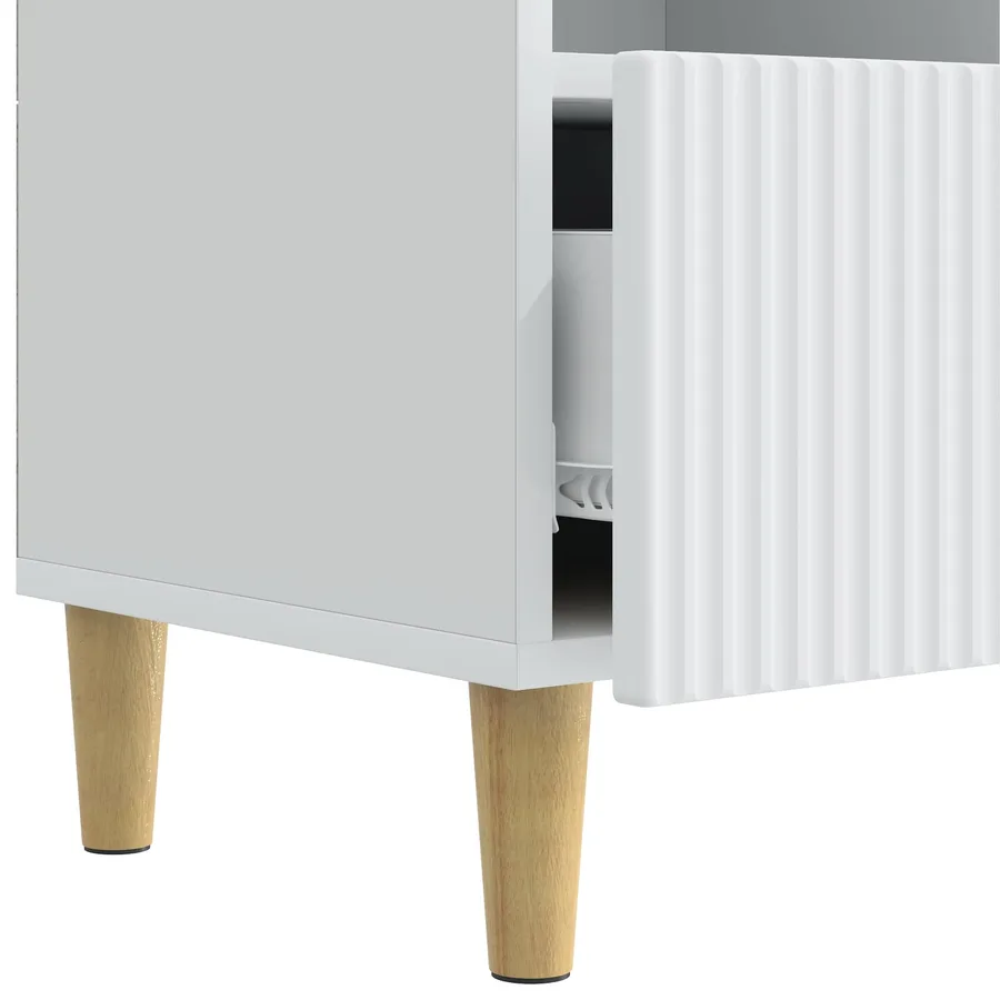 Meuble TV Blanc 102 x 34,5 x 50 cm Bois d'ingénierie - 9