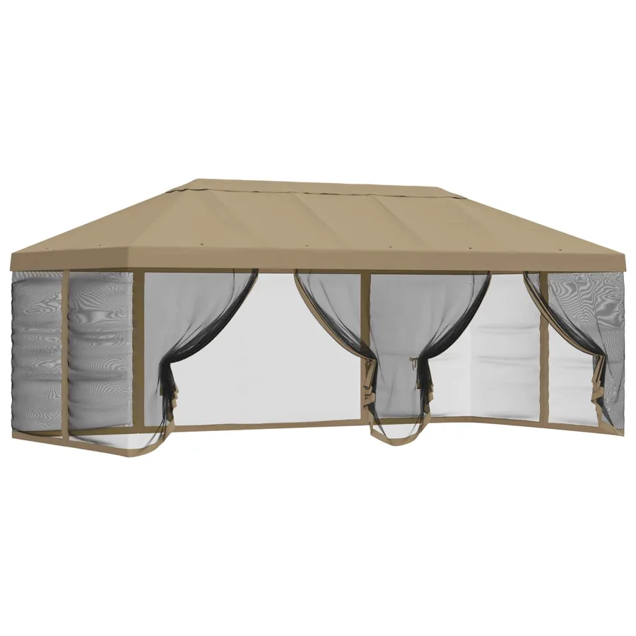 Housse de tonnelle avec murs latéraux 6 x 3 m Beige Polyester - 2