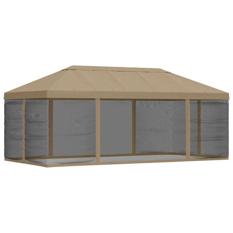 Housse de tonnelle avec murs latéraux 6 x 3 m Beige Polyester - 3