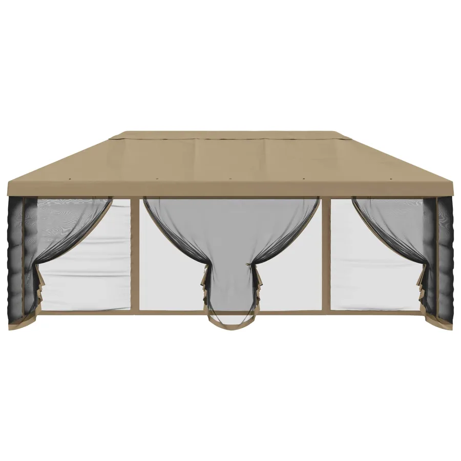 Housse de tonnelle avec murs latéraux 6 x 3 m Beige Polyester - 5