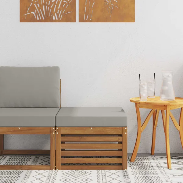Pouf d'Extérieur Bois d'Acacia Massif Naturel