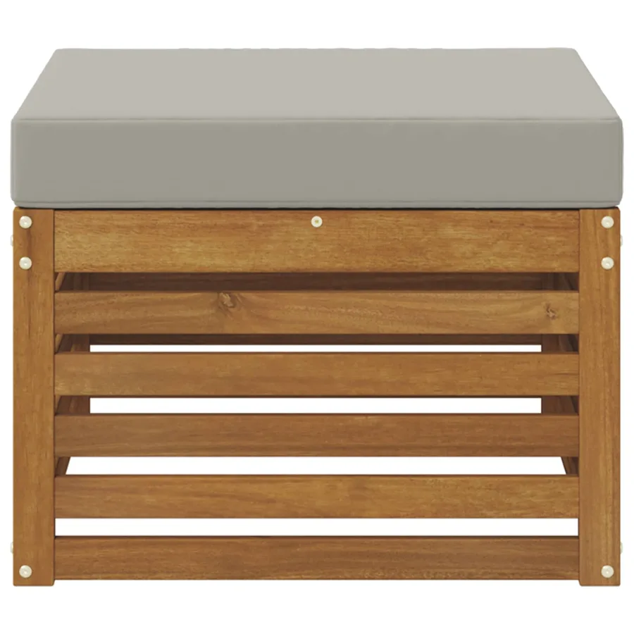 Pouf d'Extérieur Bois d'Acacia Massif Naturel - 3