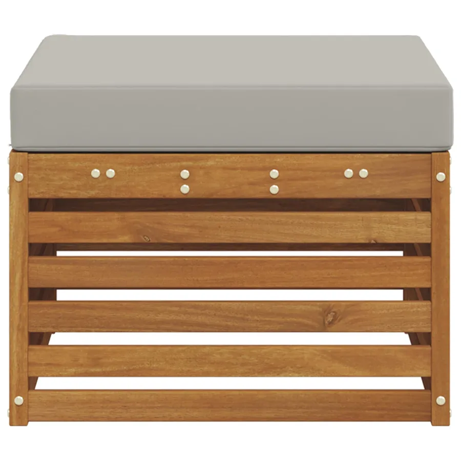 Pouf d'Extérieur Bois d'Acacia Massif Naturel - 4