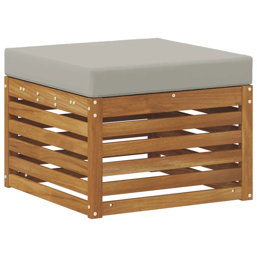 Pouf d'Extérieur Bois d'Acacia Massif Naturel - 5