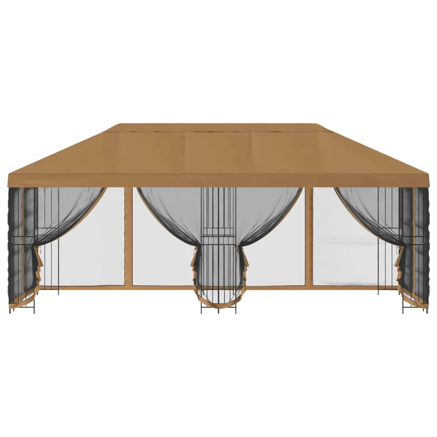 Gazebo avec murs latéraux 6 x 3 m Beige Polyester et Acier 190 - 3