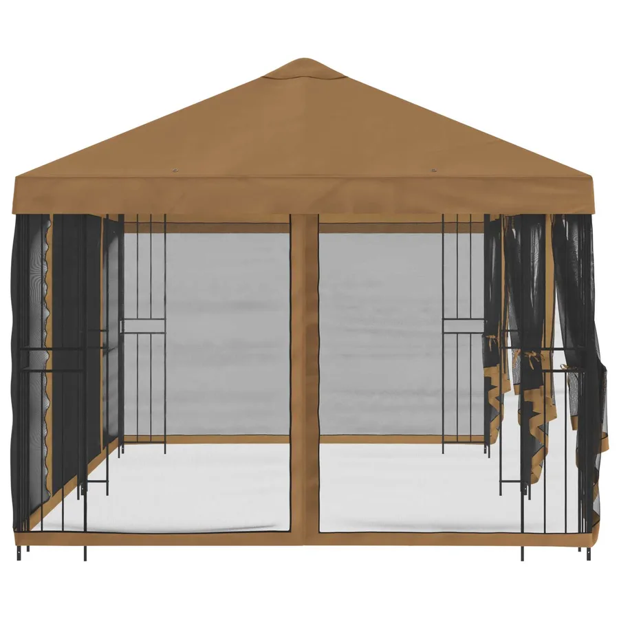 Gazebo avec murs latéraux 6 x 3 m Beige Polyester et Acier 190 - 4