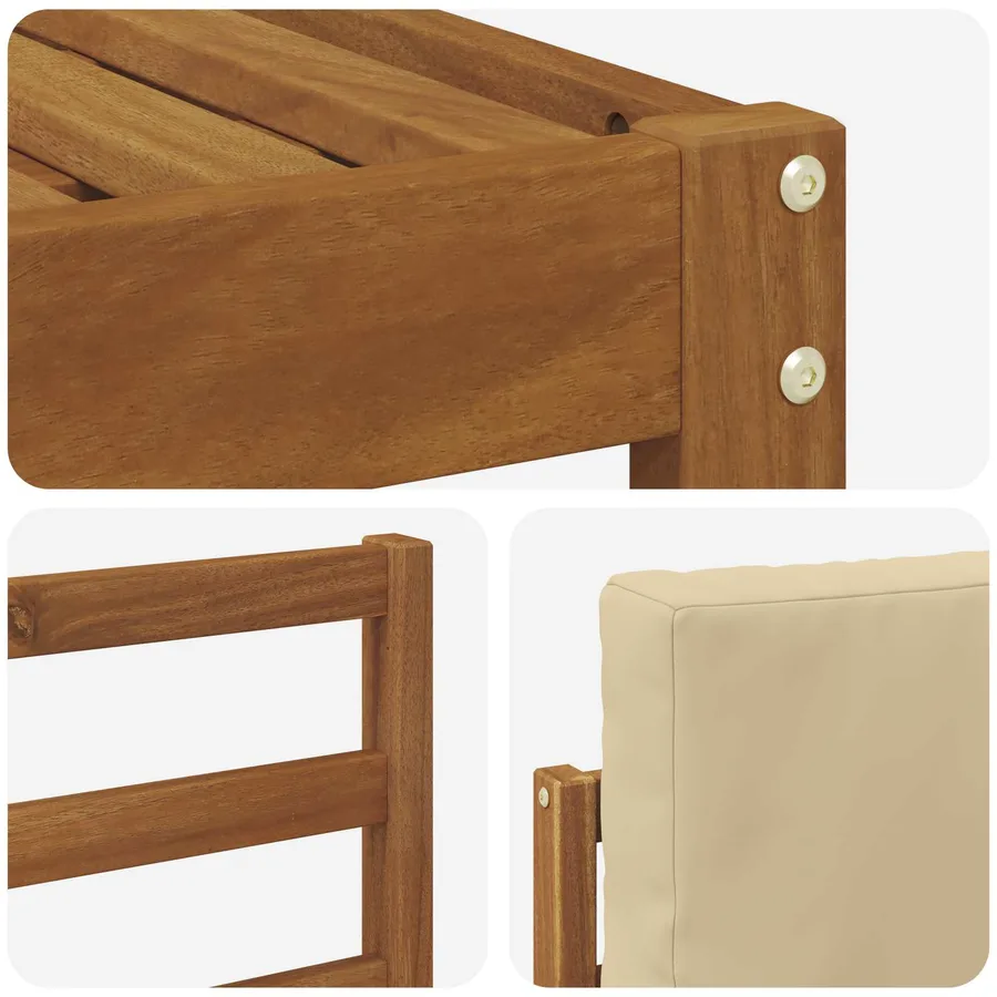 Ensemble de canapés d'extérieur 8 pcs Naturel et Beige - 6