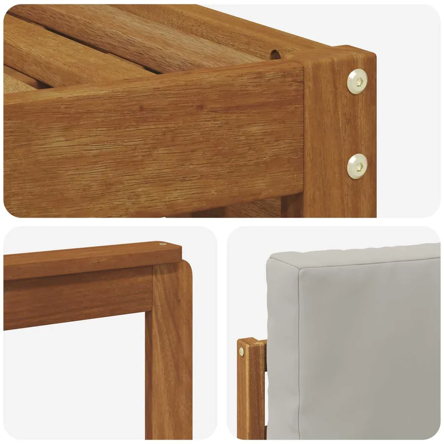 Ensemble de canapé d'angle 7 pcs Gris Naturel et Clair - 6