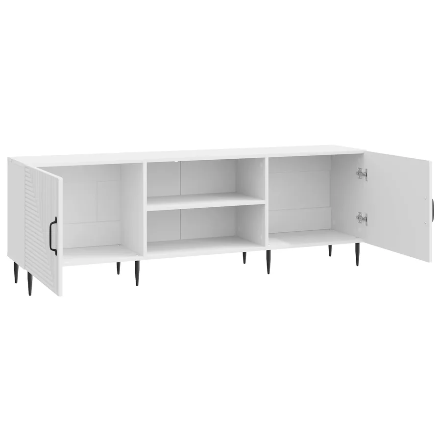 Meuble TV Blanc brillant 150 x 31 x 50 cm Bois d'ingénierie - 5