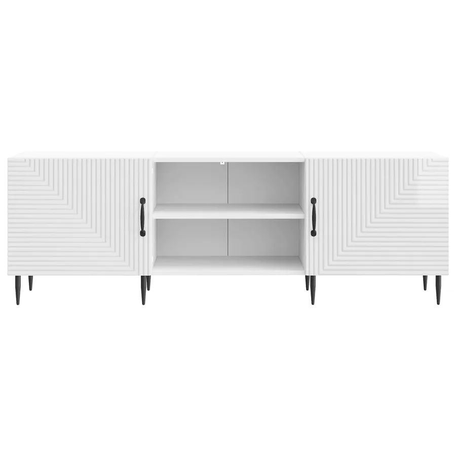 Meuble TV Blanc brillant 150 x 31 x 50 cm Bois d'ingénierie - 6