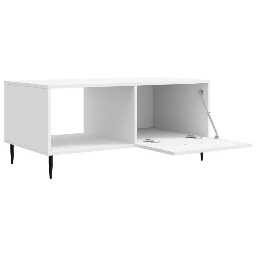 Table basse Blanc brillant 90 x 50 x 40 cm Bois d'ingénierie - 4