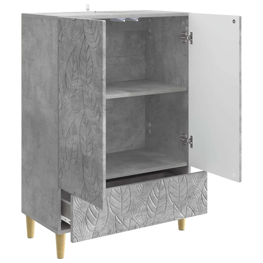 Buffet Gris béton 66 x 34,5 x 95 cm Bois d'ingénierie - 4