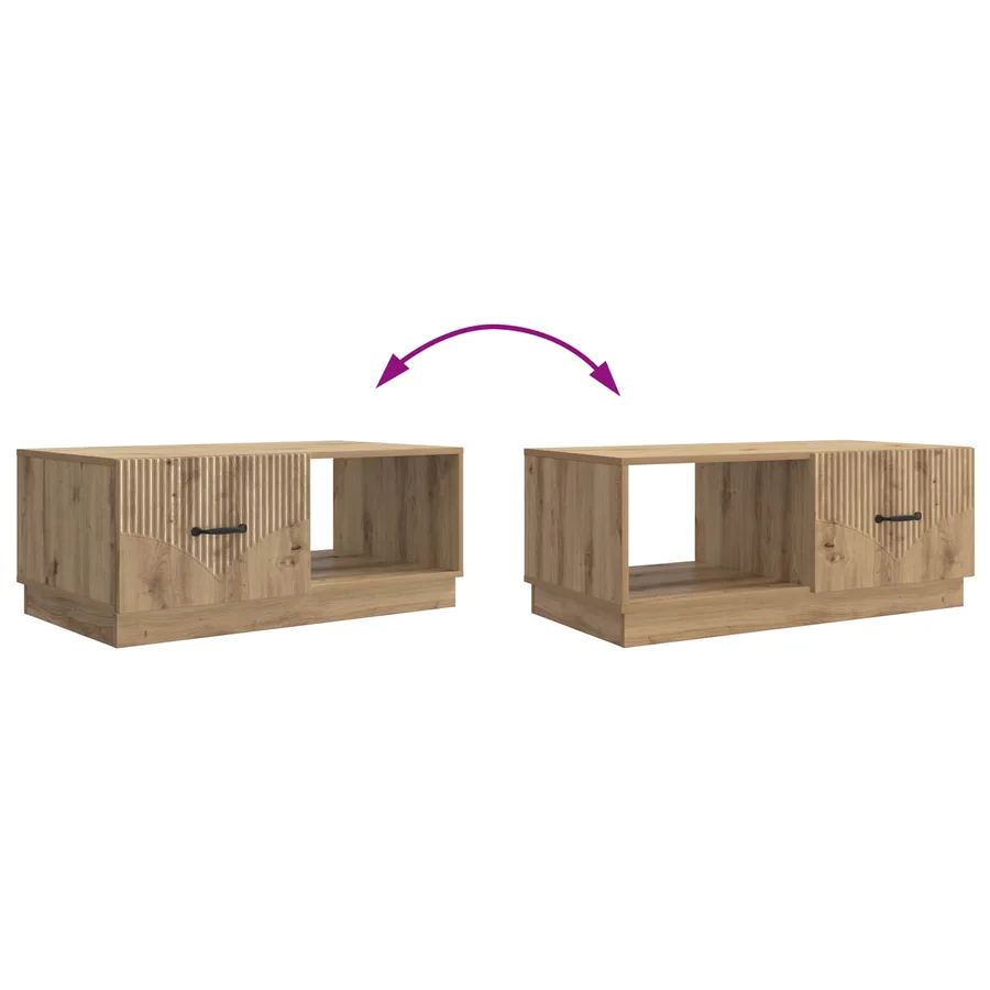 Table basse Chêne artisanal 90 x 50 x 37 cm Bois d'ingénierie - 10
