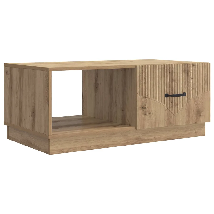 Table basse Chêne artisanal 90 x 50 x 37 cm Bois d'ingénierie - 2