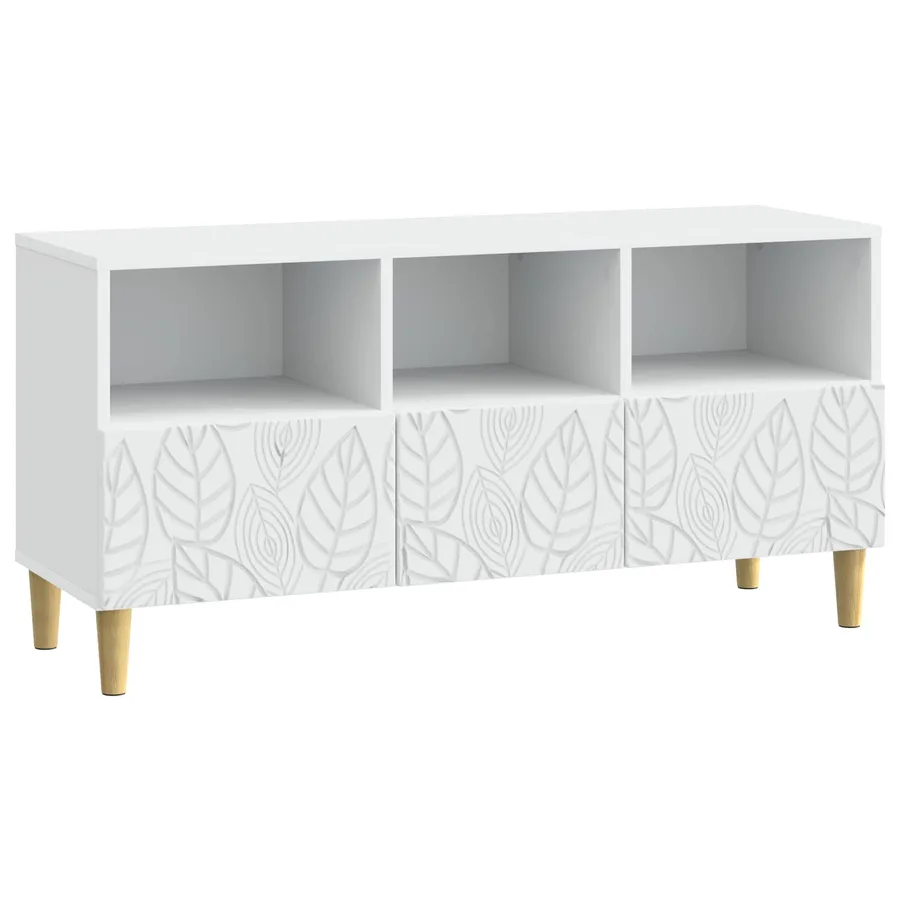 Meuble TV 102 x 34,5 x 50 cm Blanc Bois d'ingénierie - 2