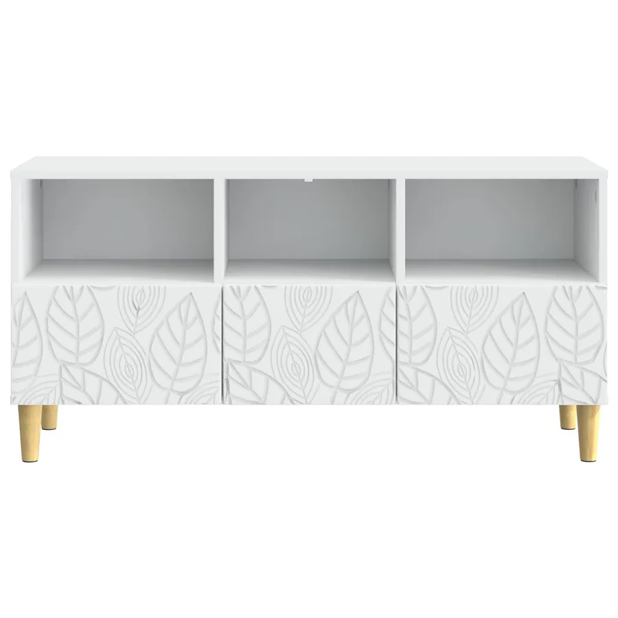 Meuble TV 102 x 34,5 x 50 cm Blanc Bois d'ingénierie - 5