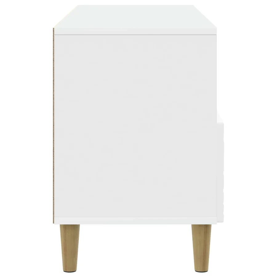 Meuble TV 102 x 34,5 x 50 cm Blanc Bois d'ingénierie - 6