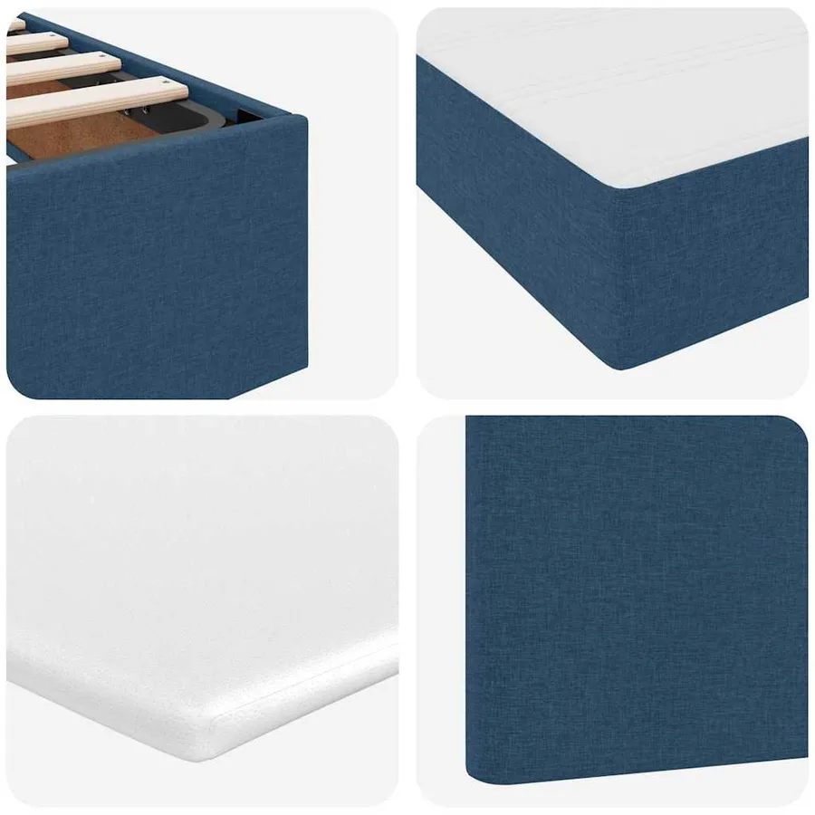 Lit de rangement LED avec matelas Bleu 90 x 200 cm Tissu - 13