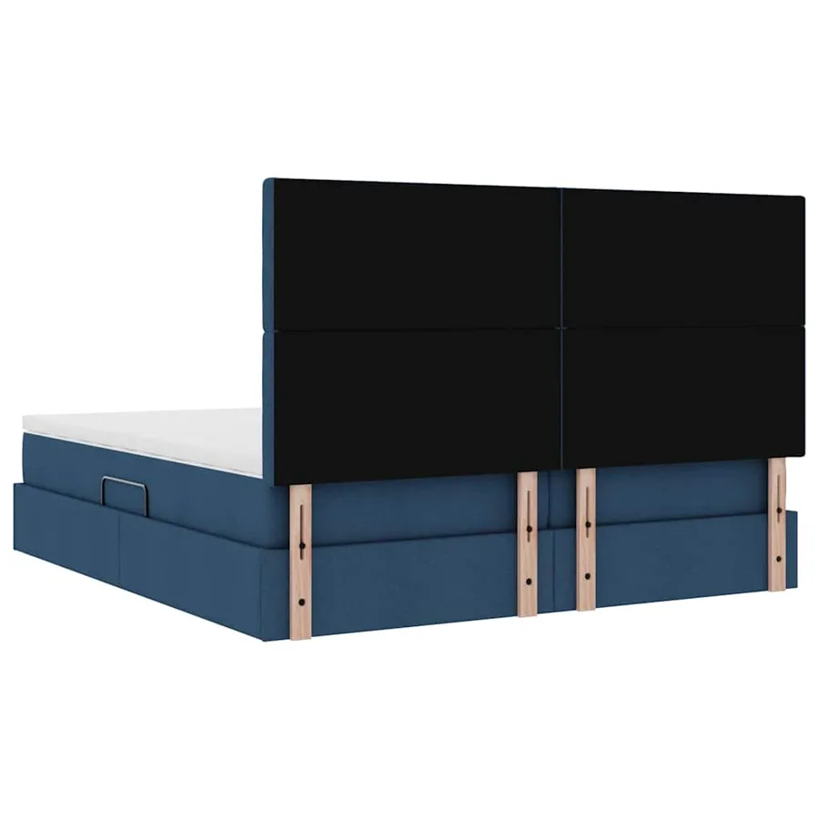 Lit de rangement LED avec matelas Bleu 180 x 200 cm Tissu - 13
