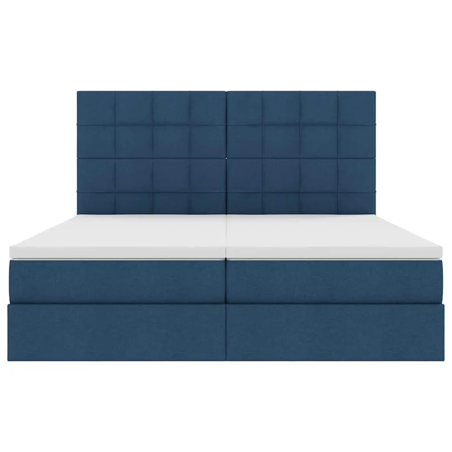 Lit de Rangement avec tête de lit Bleu 180 x 200 cm Tissu - 8
