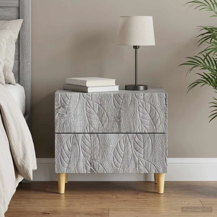 Table de chevet Sonoma gris 62 x 34,5 x 48 cm Bois d'ingénierie