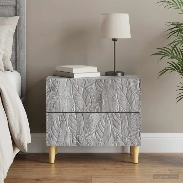 Table de chevet Sonoma gris 62 x 34,5 x 48 cm Bois d'ingénierie