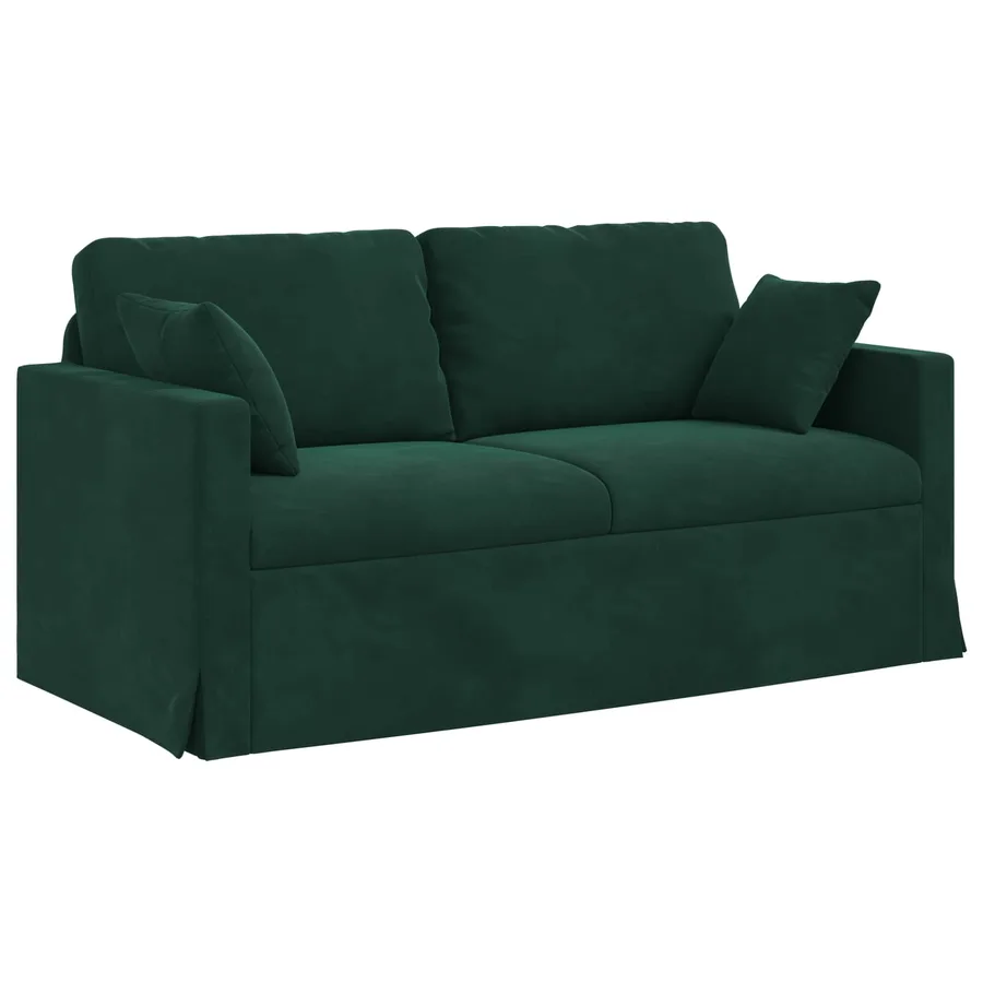 Ensemble de Canapés 2 pcs Vert foncé 158 x 78 x 80 cm Velours - 5