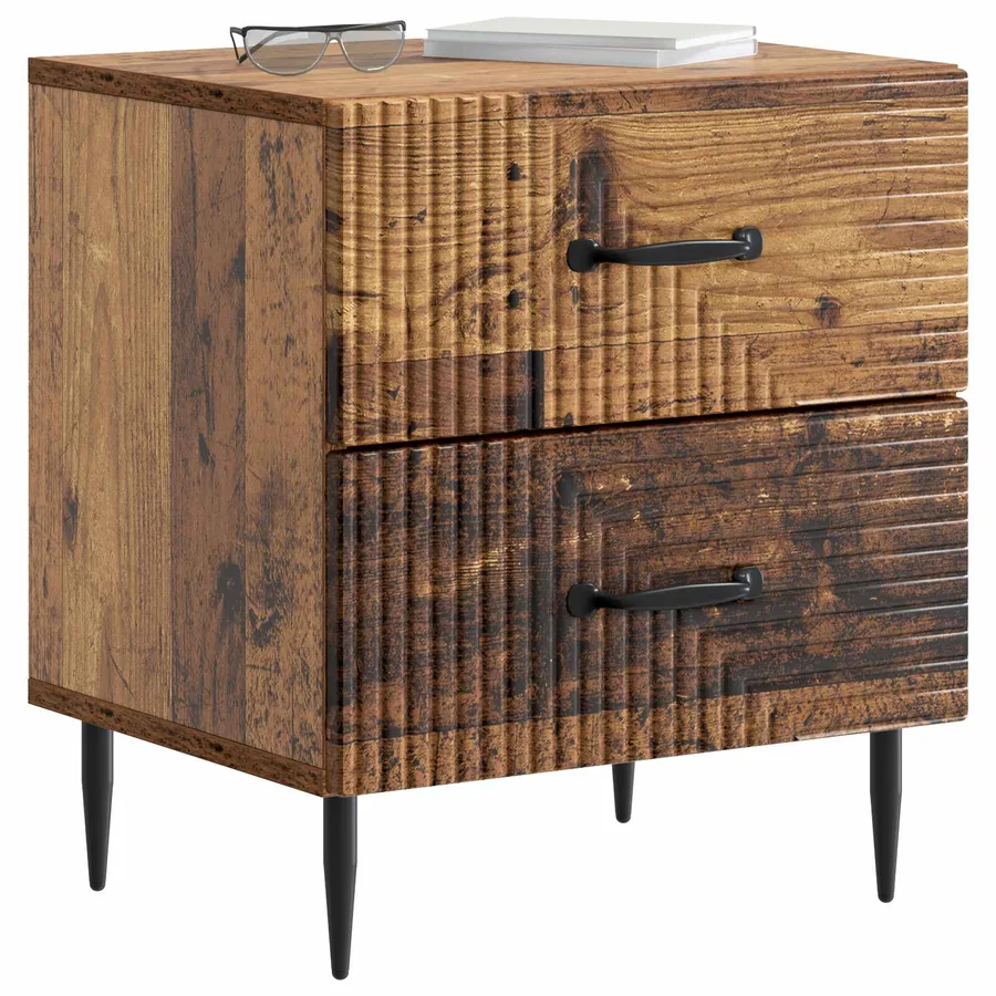 Cabinet de chevet 2 pcs Bois ancien 43 x 34,5 x 47,5 cm - 3