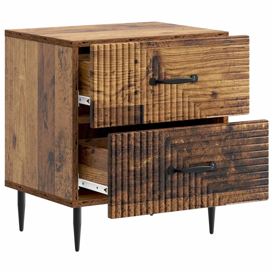 Cabinet de chevet 2 pcs Bois ancien 43 x 34,5 x 47,5 cm - 6