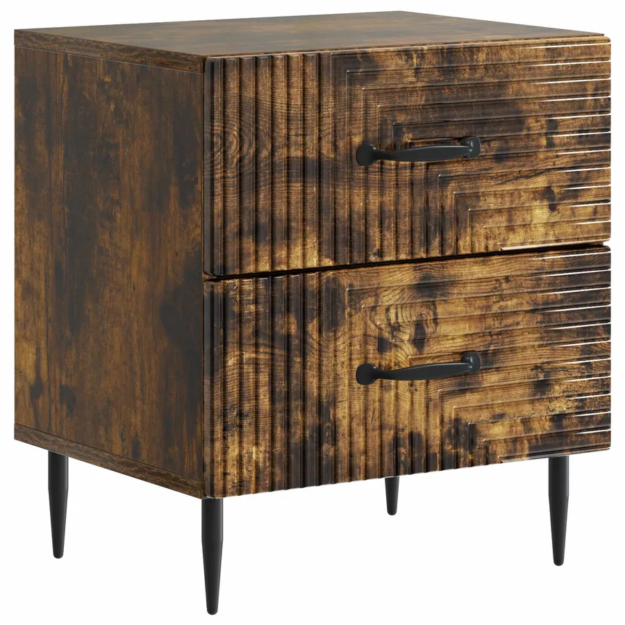 Cabinet de chevet 2 pcs Chêne fumé 43 x 34,5 x 47,5 cm - 5
