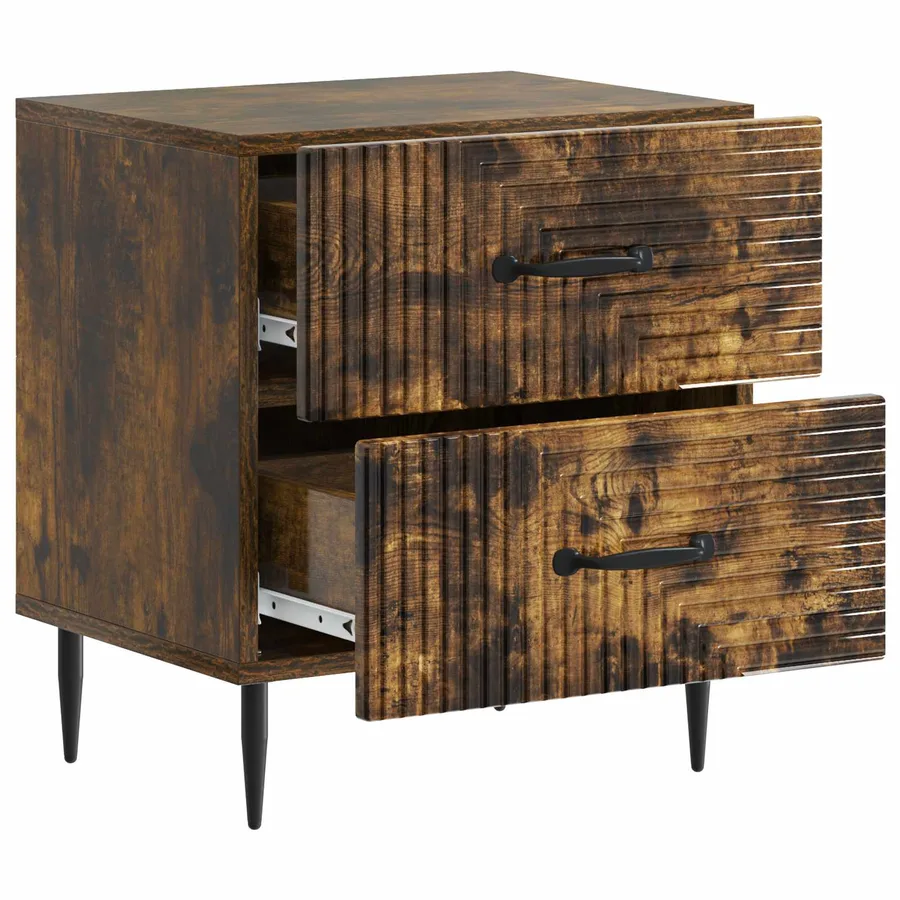 Cabinet de chevet 2 pcs Chêne fumé 43 x 34,5 x 47,5 cm - 6
