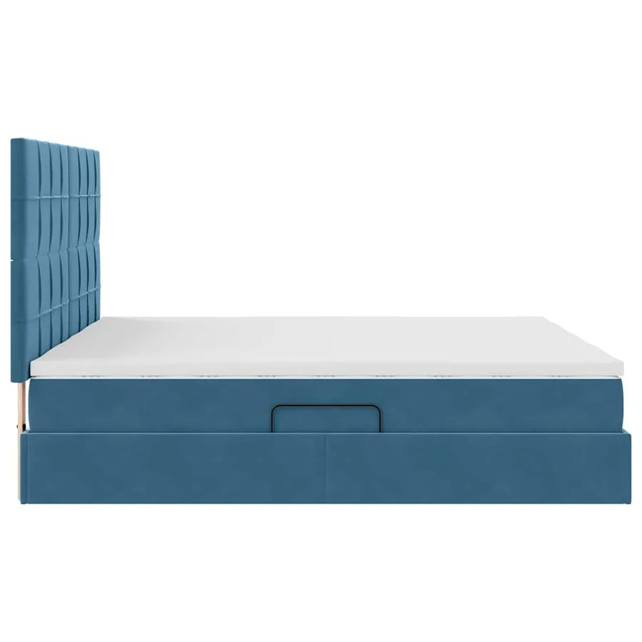 Lit de Rangement avec stockage Bleu foncé 180 x 200 cm Velours - 11