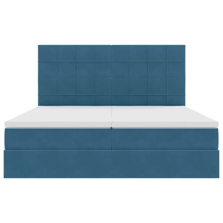Lit de Rangement avec stockage Bleu foncé 180 x 200 cm Velours - 8