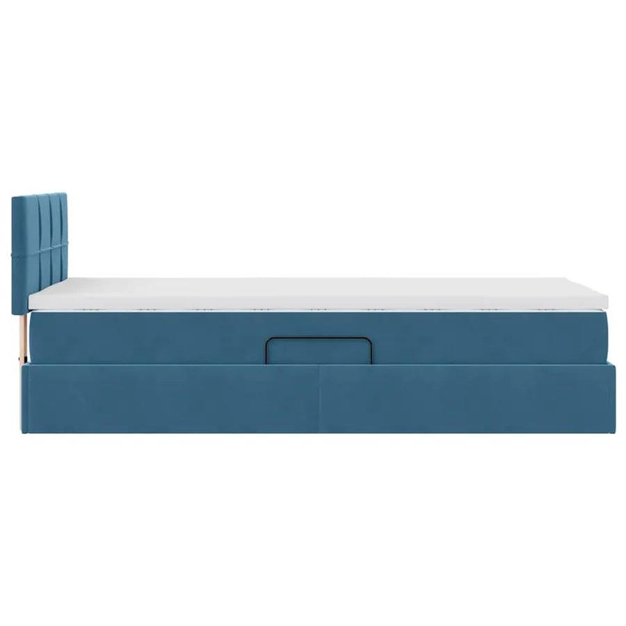 Lit de Rangement avec matelas Bleu foncé 90 x 200 cm Velours - 10