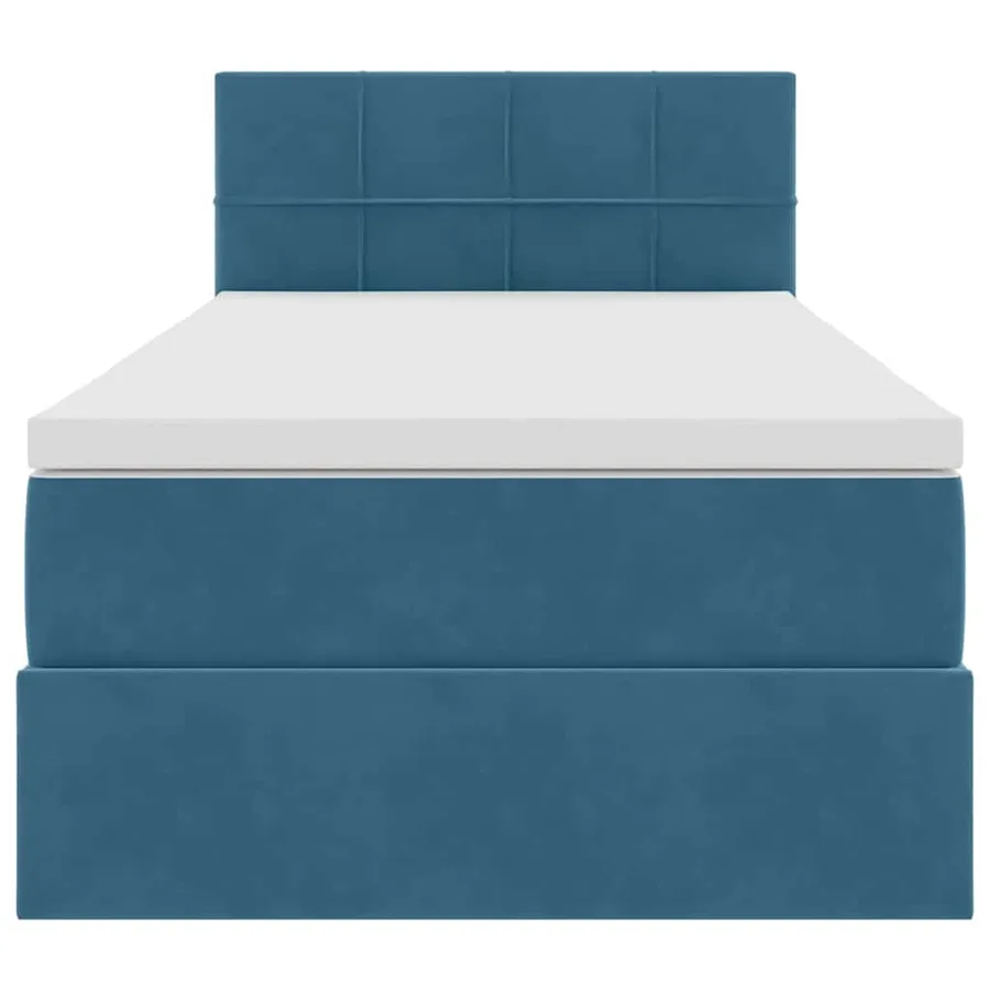 Lit de Rangement avec matelas Bleu foncé 90 x 200 cm Velours - 7