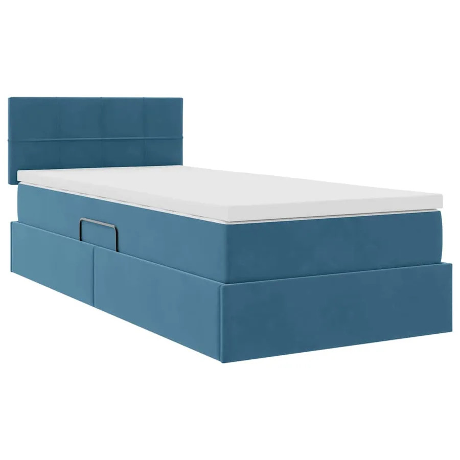 Lit de rangement LED avec matelas Bleu foncé 90 x 200 cm - 6