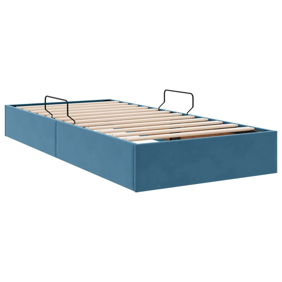 Cadre de lit ottoman Bleu foncé 90 x 200 cm Velours - 5