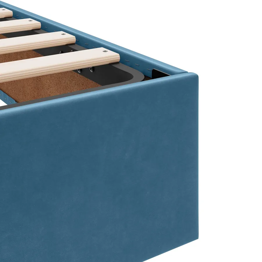 Cadre de lit ottoman Bleu foncé 90 x 200 cm Velours - 8