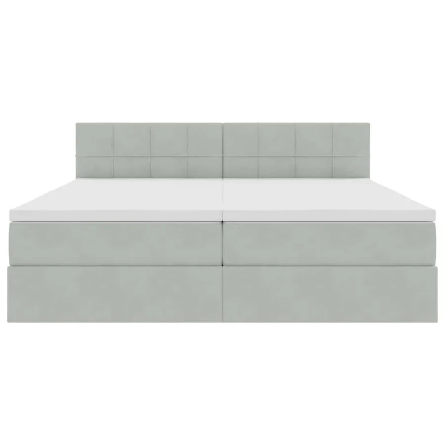 Lit de rangement LED avec matelas Gris clair 200 x 200 cm - 11