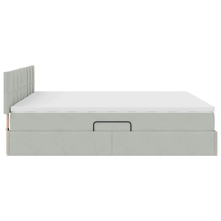 Lit de rangement LED avec matelas Gris clair 200 x 200 cm - 12