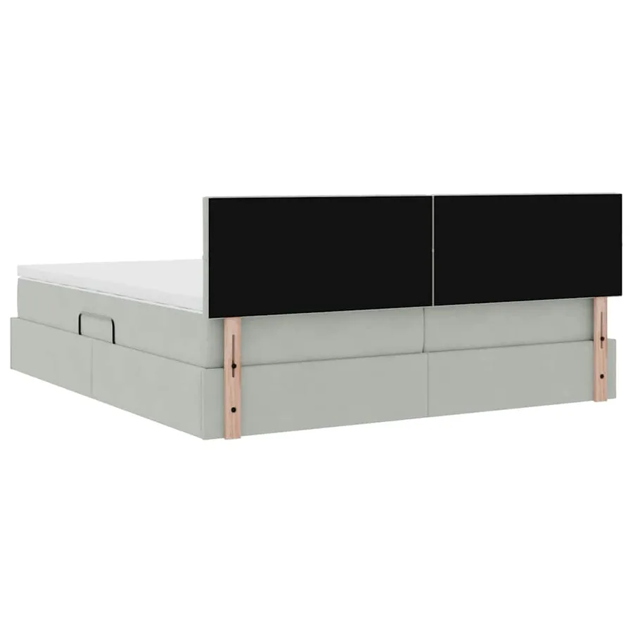 Lit de rangement LED avec matelas Gris clair 200 x 200 cm - 13