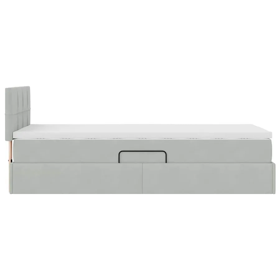 Lit de rangement LED avec matelas Gris clair 100 x 200 cm - 11