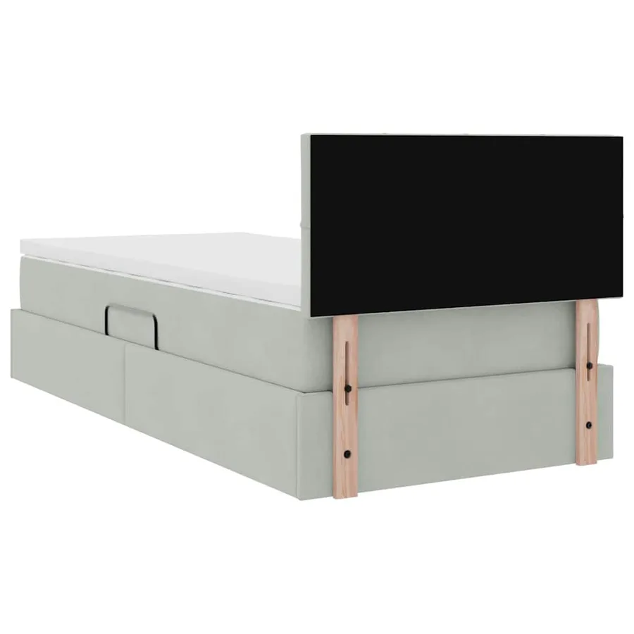 Lit de rangement LED avec matelas Gris clair 100 x 200 cm - 12