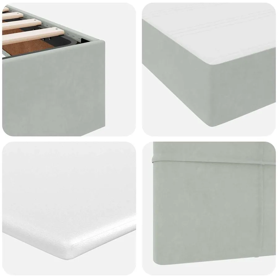 Lit de rangement LED avec matelas Gris clair 100 x 200 cm - 13
