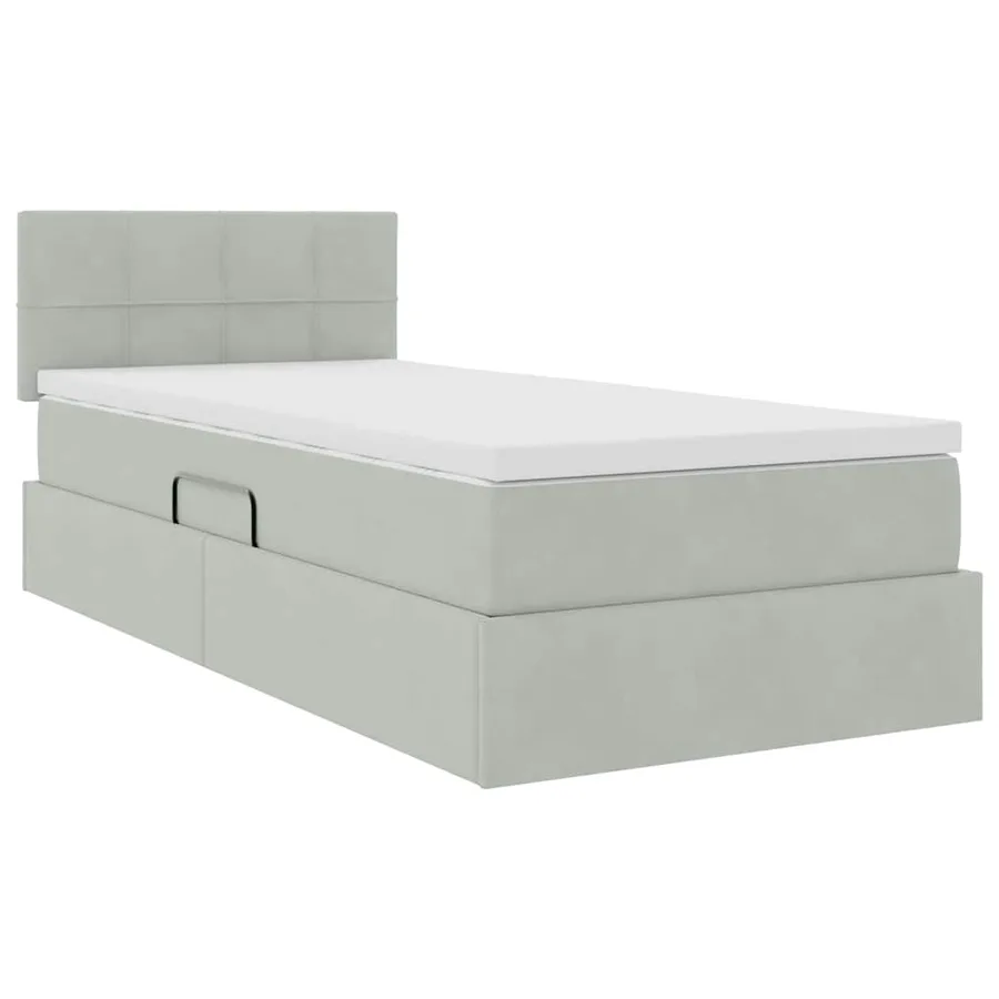 Lit de rangement LED avec matelas Gris clair 100 x 200 cm - 6