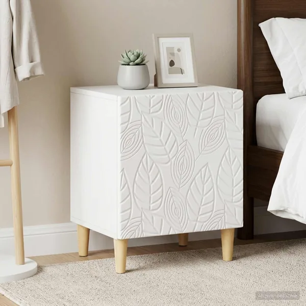 Table de chevet 2 pcs Blanc 43 x 34,5 x 50 cm Bois d'ingénierie